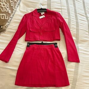 House of Harlowe 1960 Two Piece Hot Pink Set